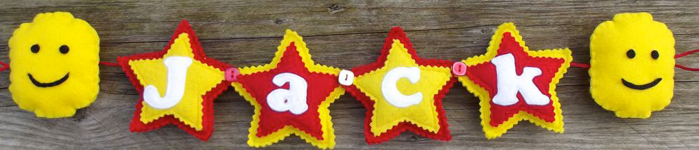 LEGO Name Banner. NEW! Star Name Banner with a LEGO head either side. All designed and drawn out by my son Jack (aged 7!) For February only — £12 for up to four letters, each additional letter is £2. (after February this will be priced at £16 for up to four letters and £2 for each additional letter). Each shape is 3½ inches tall and usually the same width. These can be done in any combination of colours. LEGO Name Banner. NEW! Star Name Banner with a LEGO head either side. All designed and drawn out by my son Jack (aged 7!) For February only — £12 for up to four letters, each additional letter is £2. (after February this will be priced at £16 for up to four letters and £2 for each additional letter). Each shape is 3½ inches tall and usually the same width. These can be done in any combination of colours.